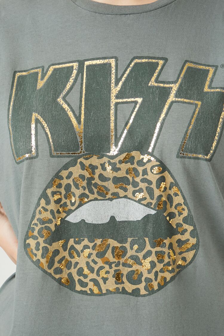 Plus Size Oversized Metallic Kiss Tee-Feelings Star