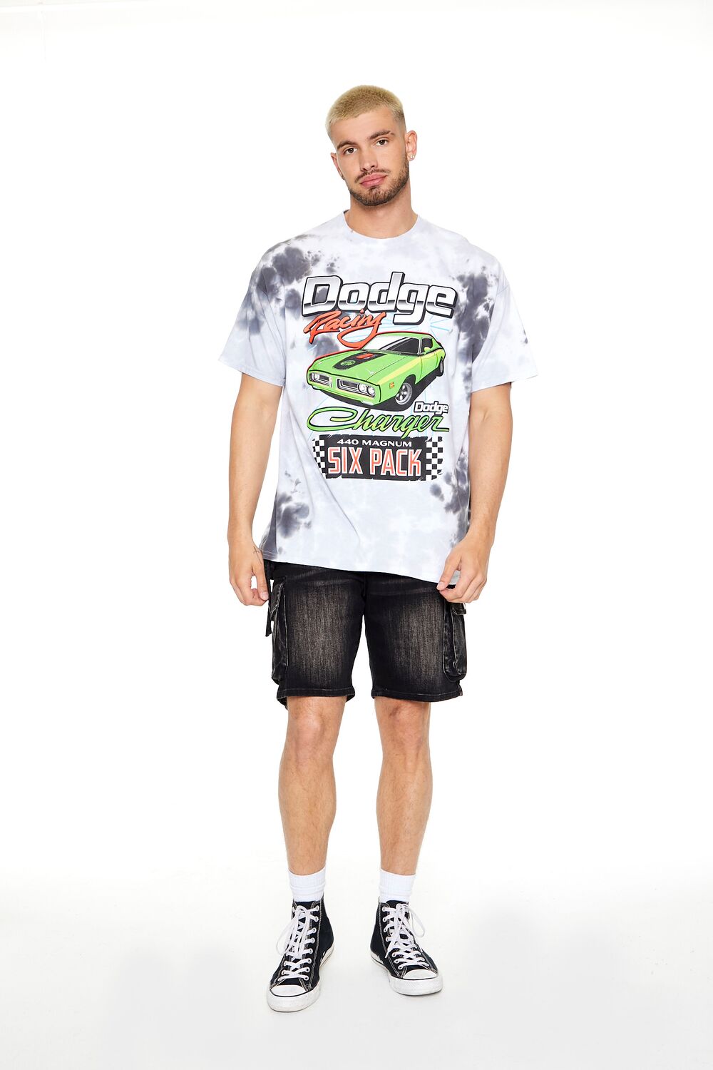 Tie-Dye Dodge Racing Graphic Tee-Feelings Star