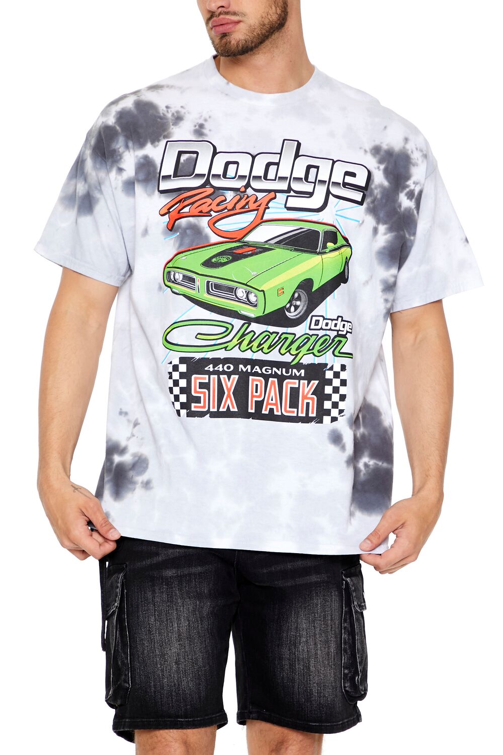 Tie-Dye Dodge Racing Graphic Tee-Feelings Star