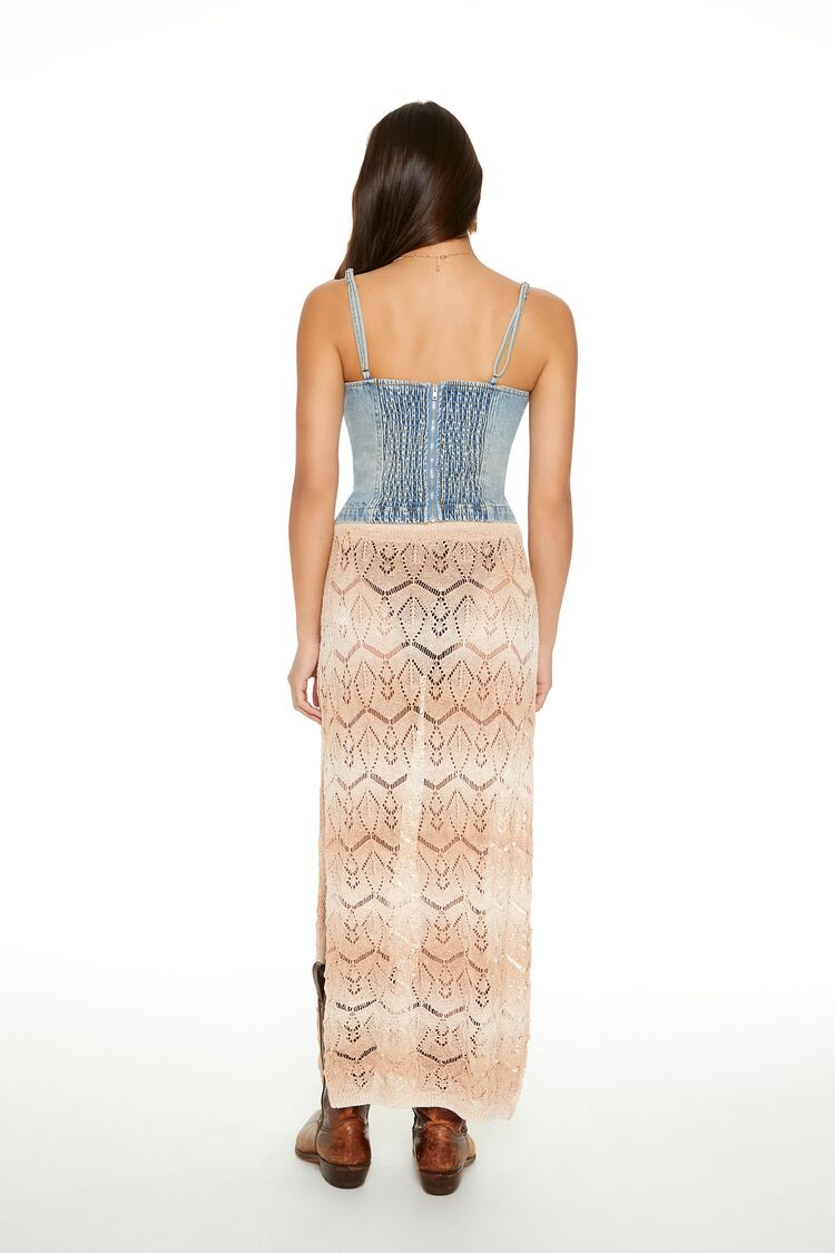 Striped Crochet Maxi Skirt-Feelings Star