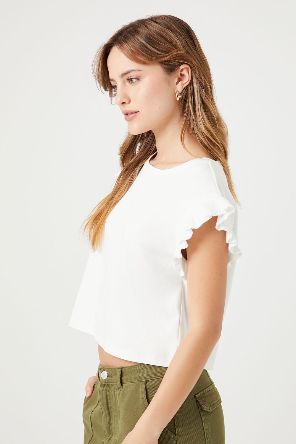 Butterfly-Sleeve Crop Top-Feelings Star