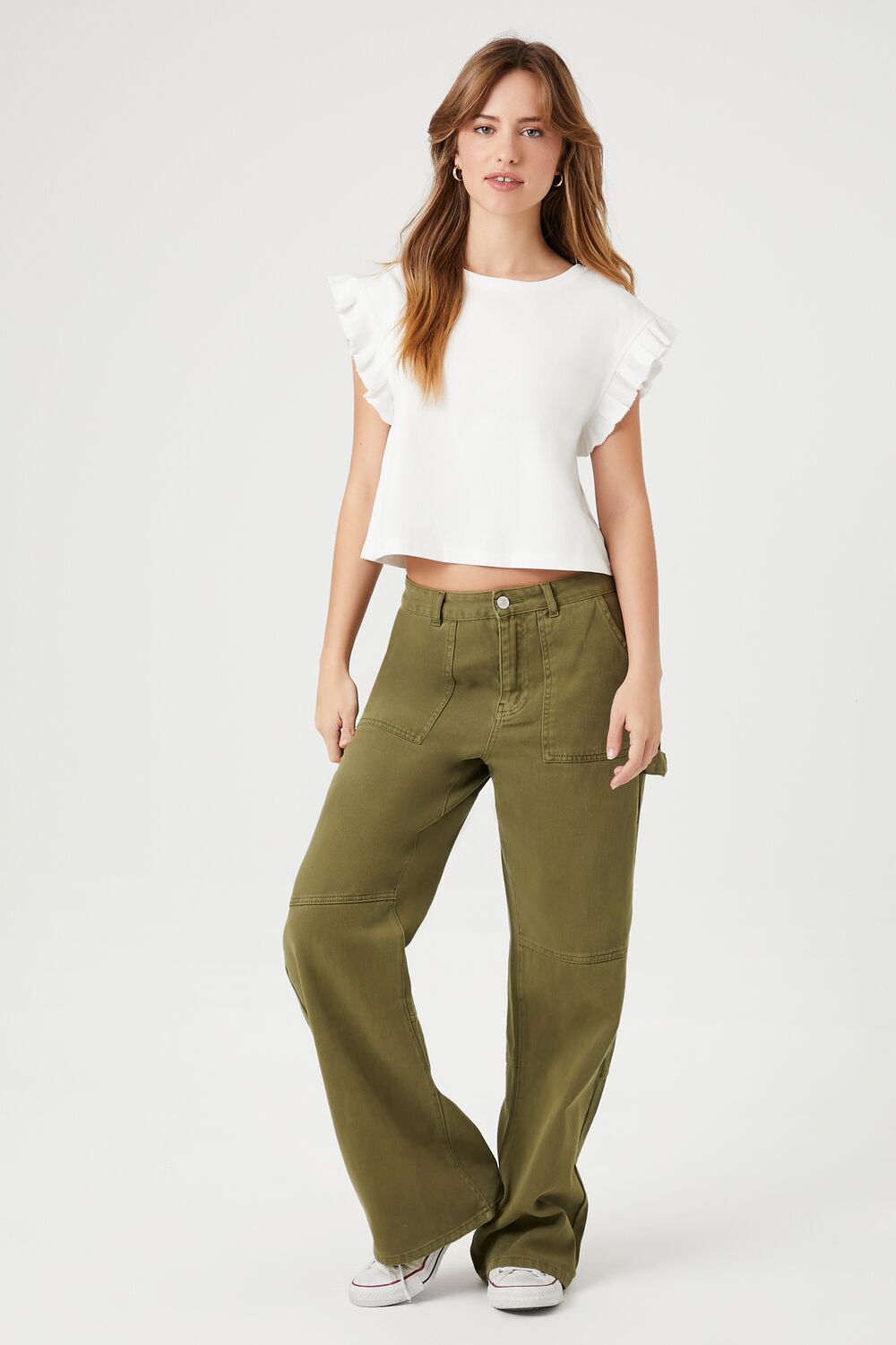 Butterfly-Sleeve Crop Top-Feelings Star