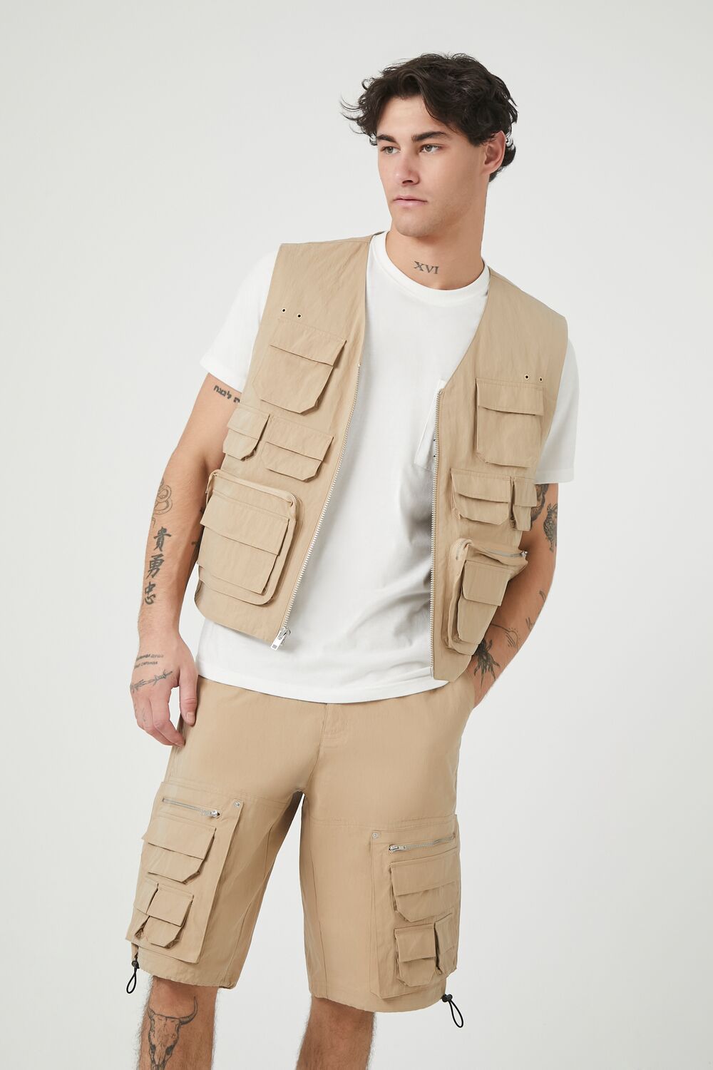 Toggle Cargo Shorts-Feelings Star