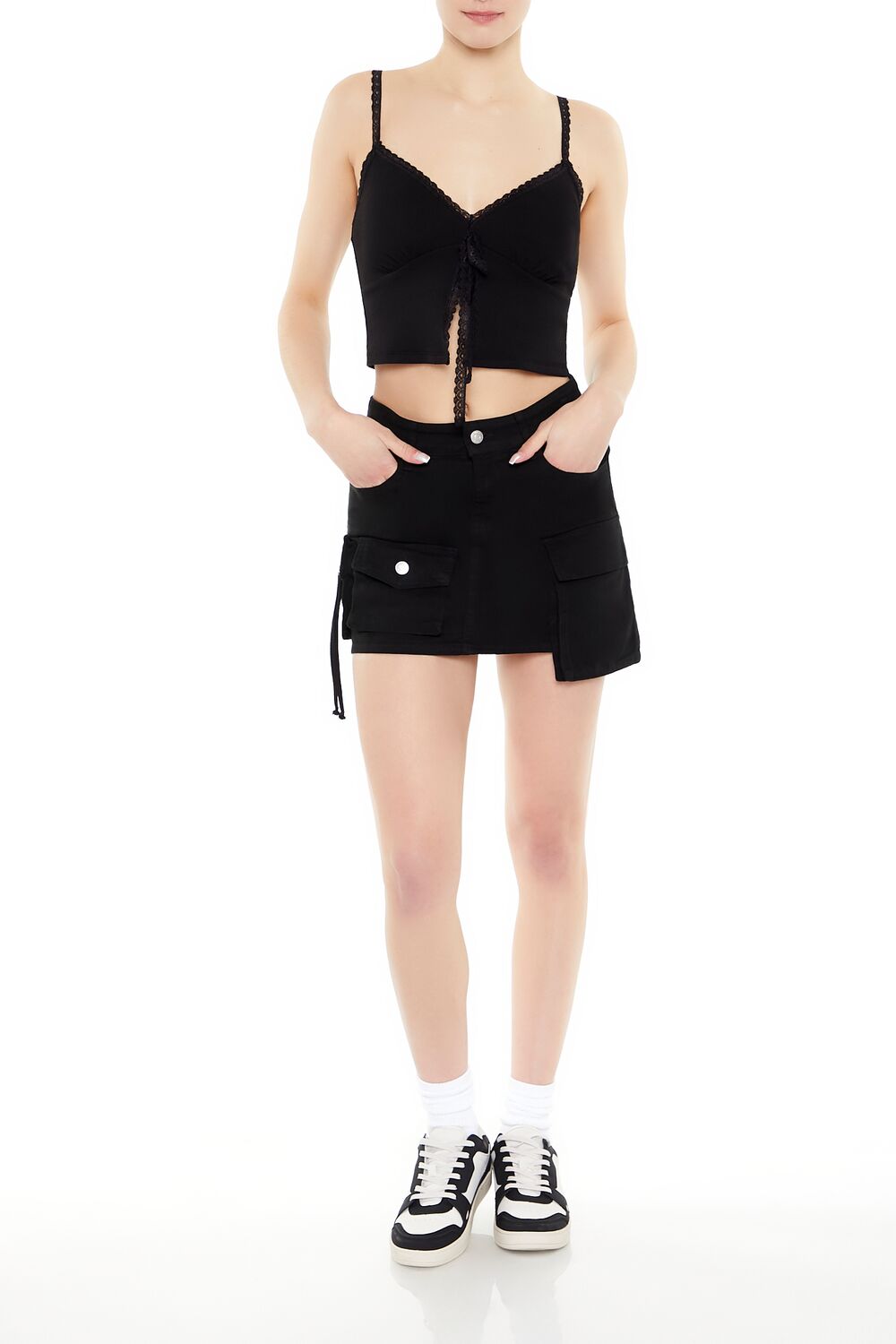 Twill Cargo Mini Skirt-Feelings Star
