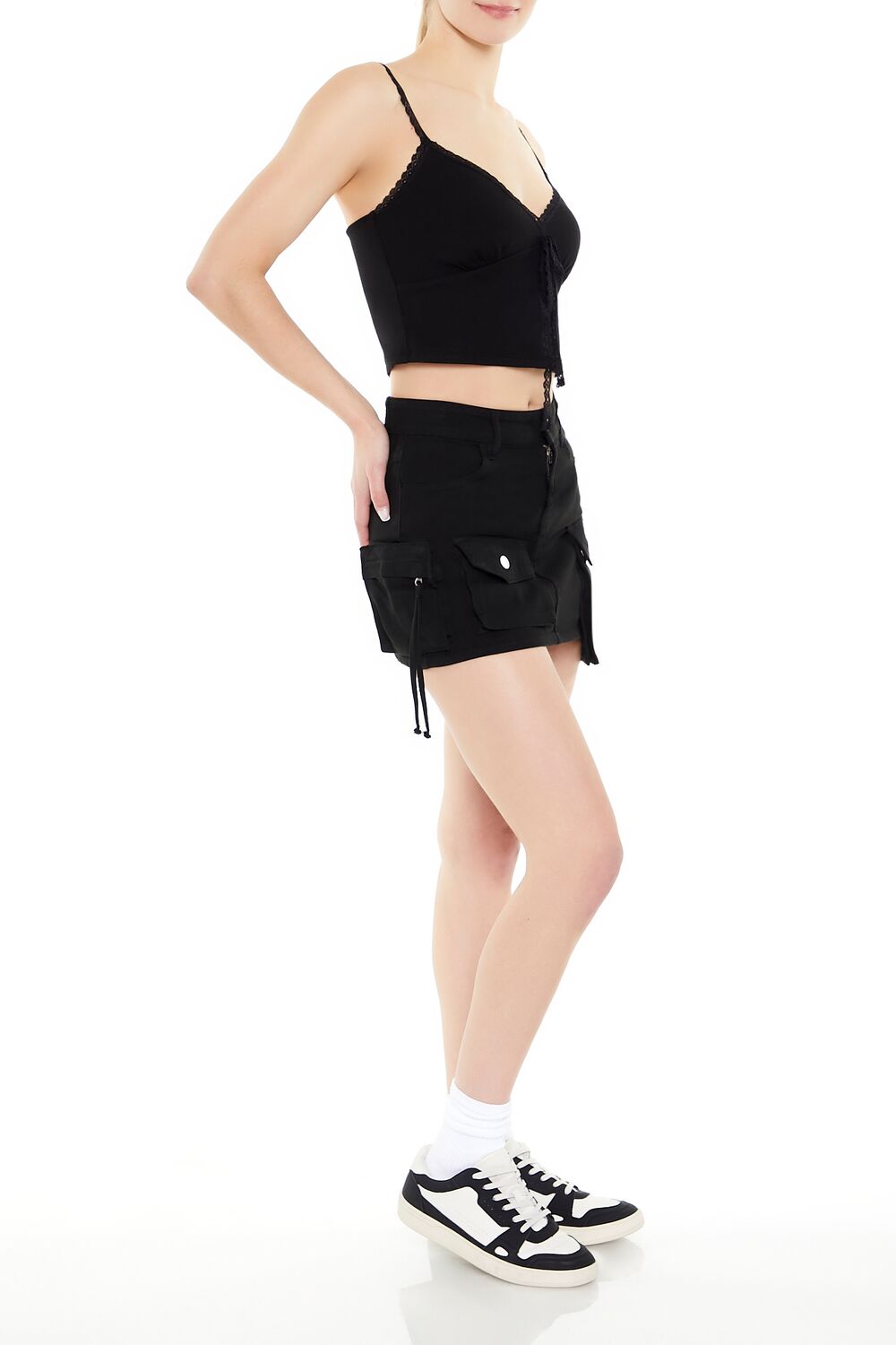 Twill Cargo Mini Skirt-Feelings Star