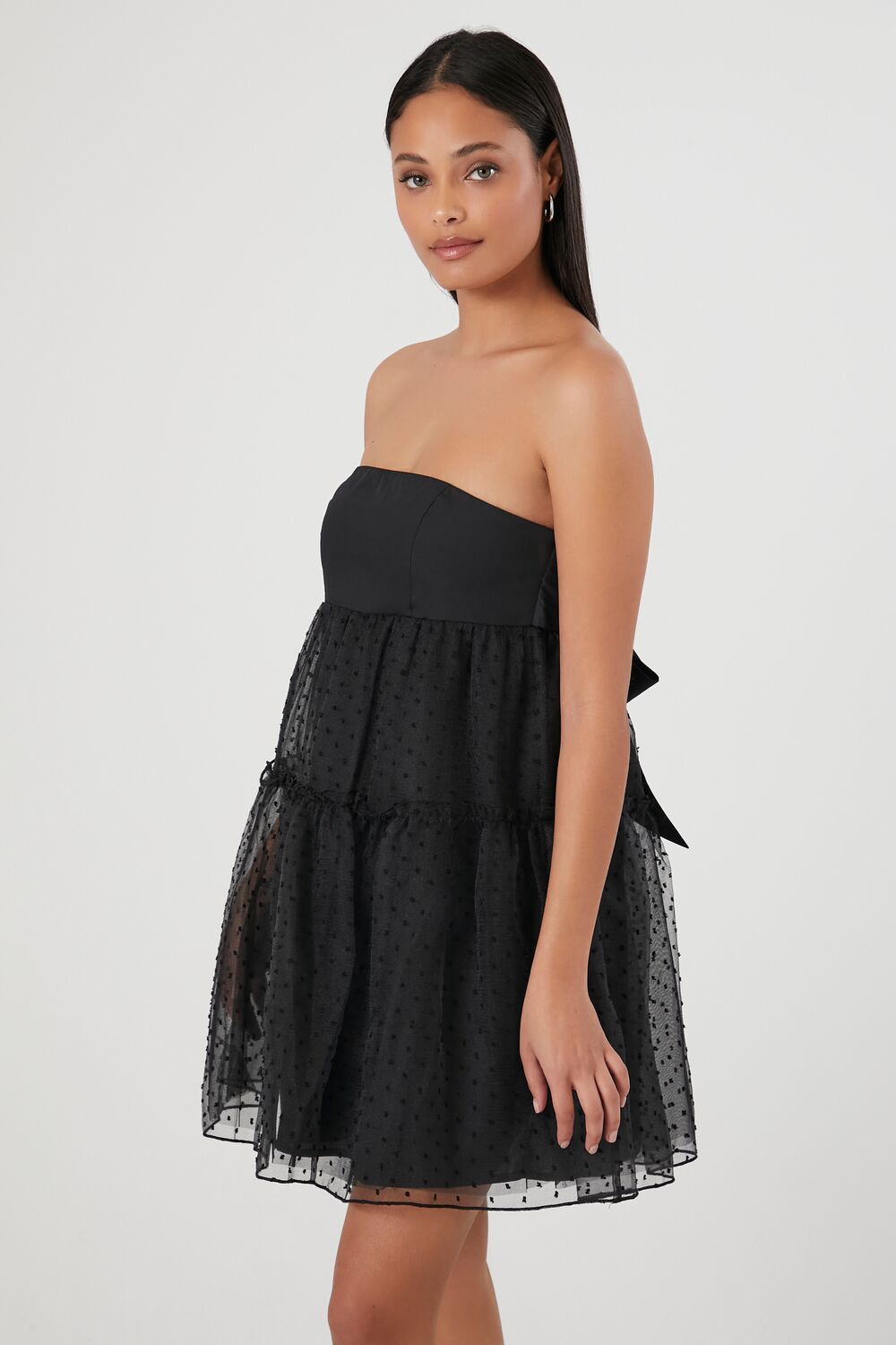 Strapless Bow Fit & Flare Dress-Feelings Star