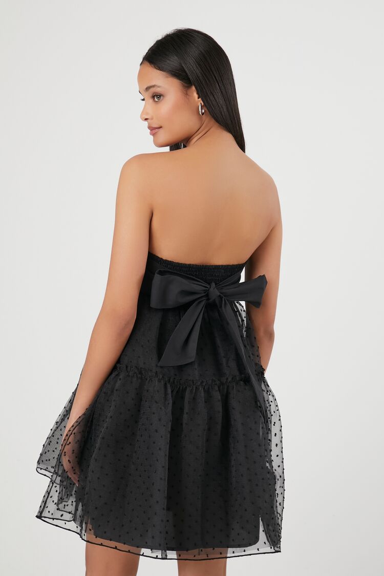 Strapless Bow Fit & Flare Dress-Feelings Star
