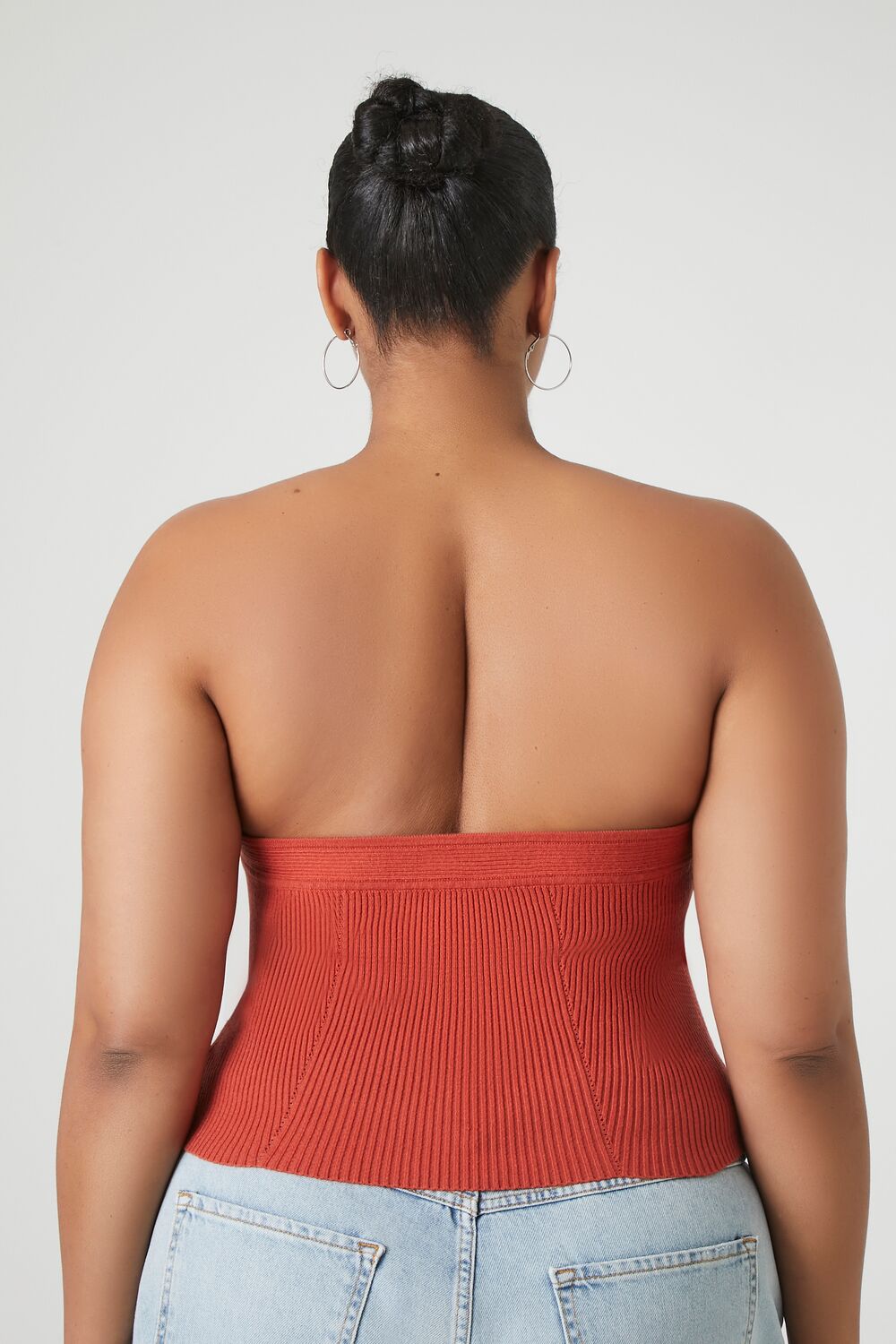 Plus Size Sweater-Knit Tube Top-Feelings Star