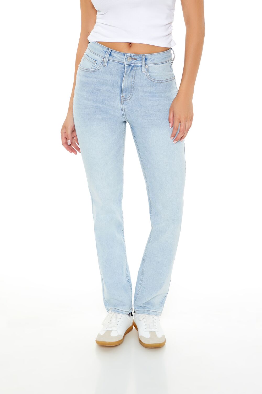 Stretch-Denim Straight Jeans-Feelings Star