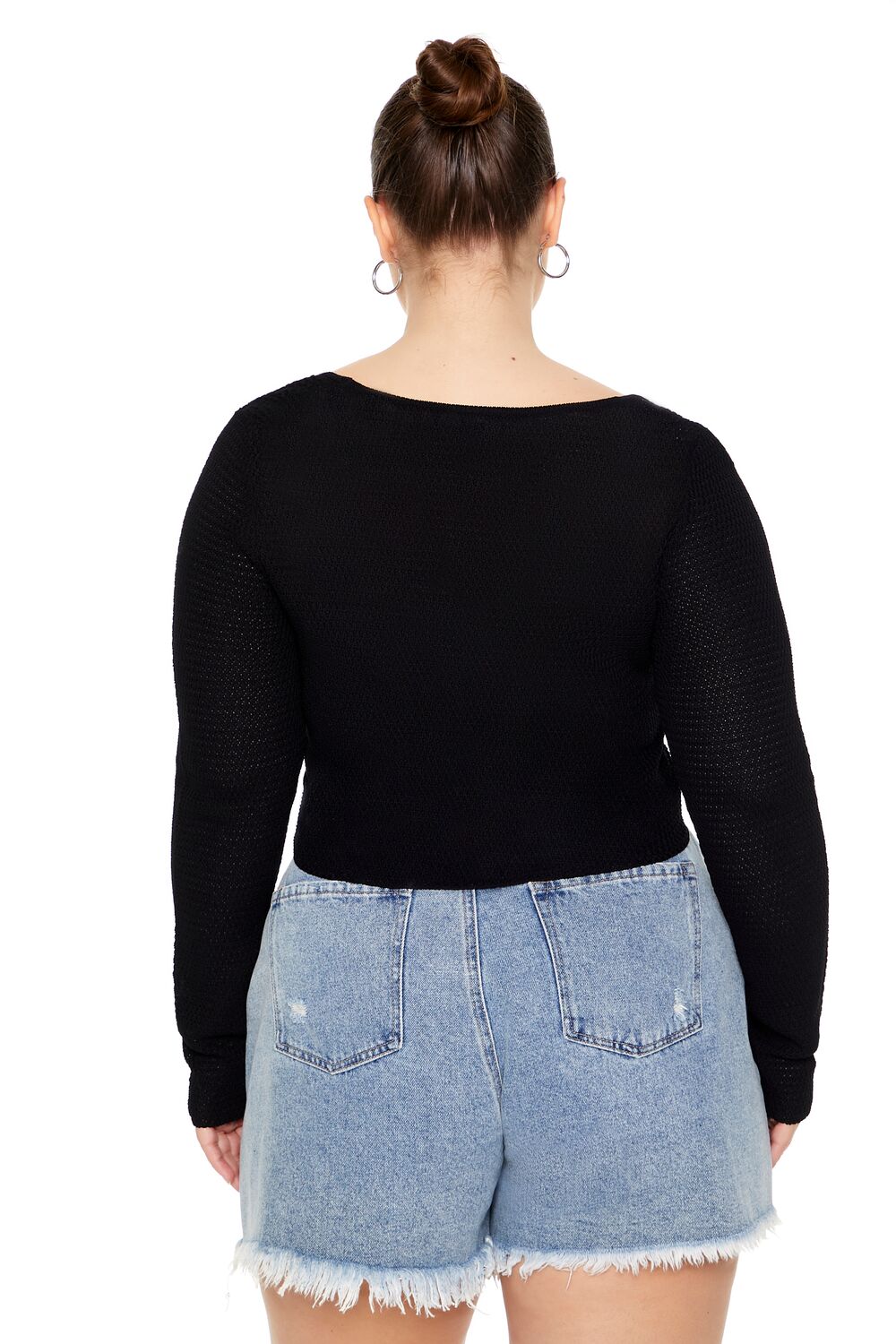 Plus Size Sweater-Knit Crop Top-Feelings Star