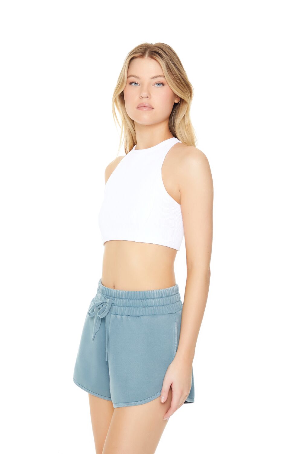 Active Fleece Drawstring Shorts-Feelings Star