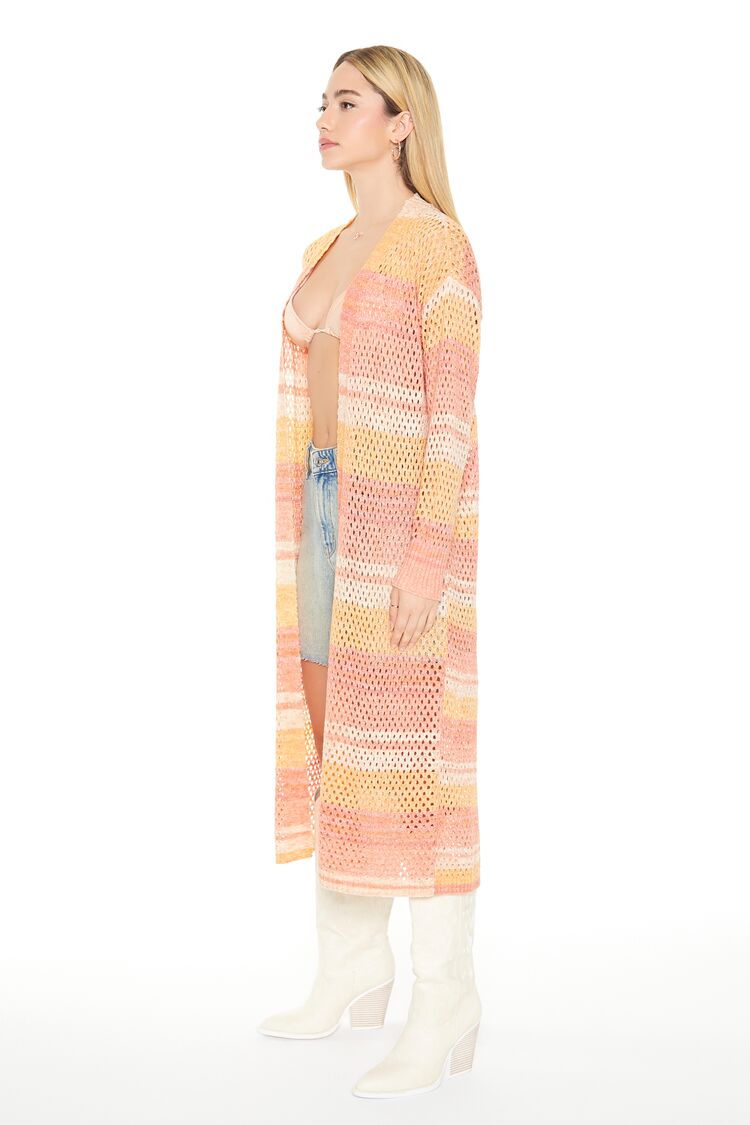 Striped Longline Cardigan Sweater-Feelings Star