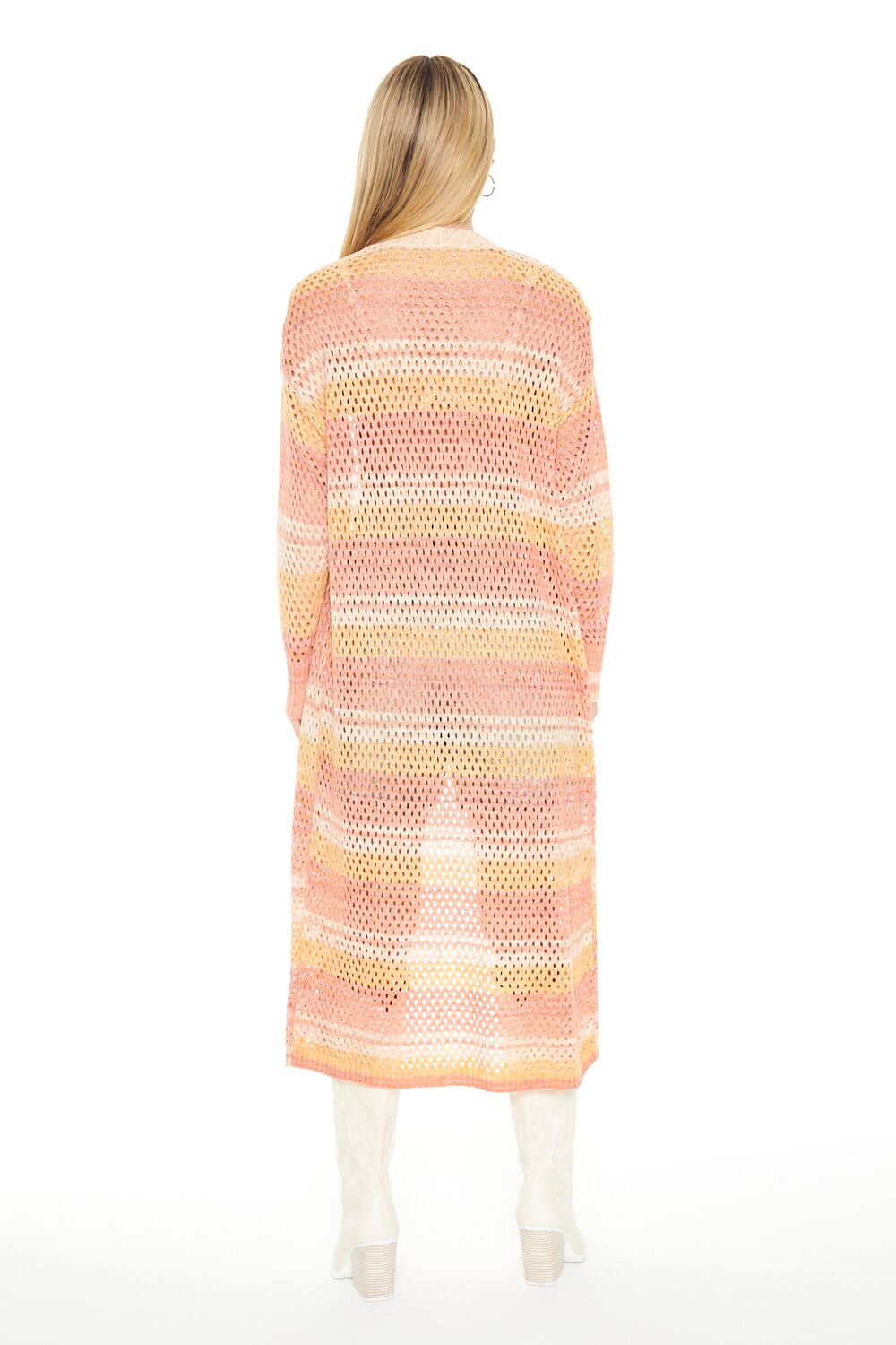 Striped Longline Cardigan Sweater-Feelings Star