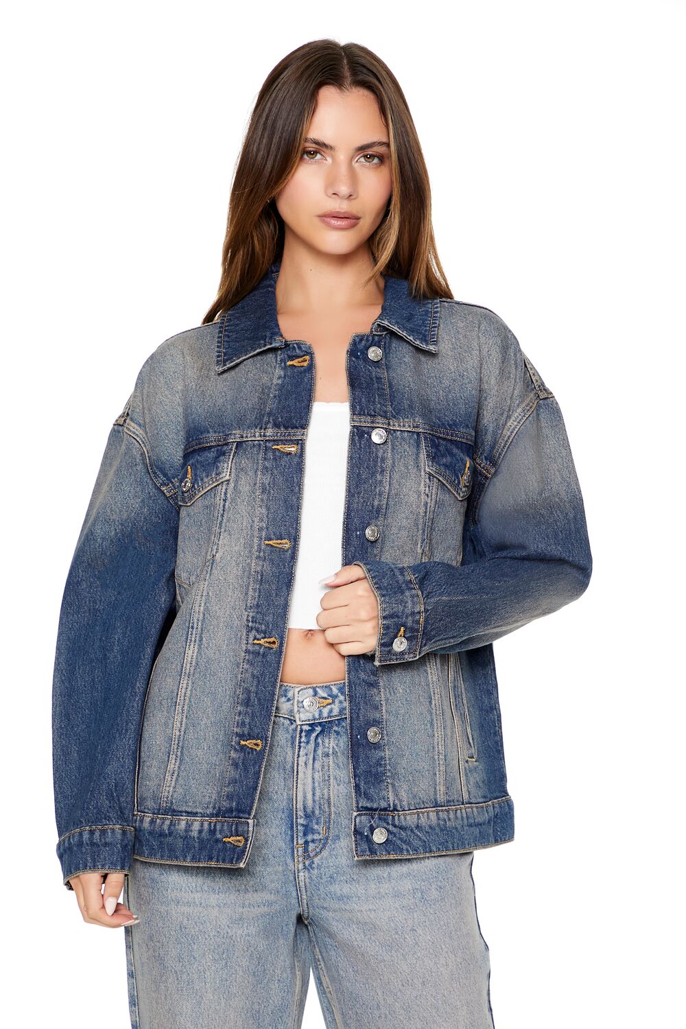 Stone Wash Denim Trucker Jacket-Feelings Star