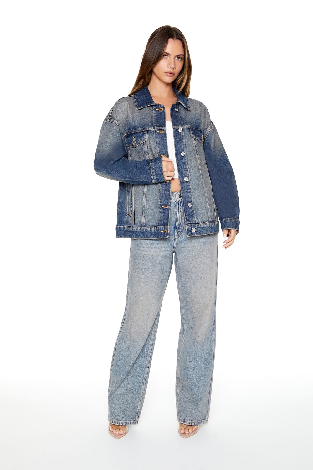 Stone Wash Denim Trucker Jacket-Feelings Star