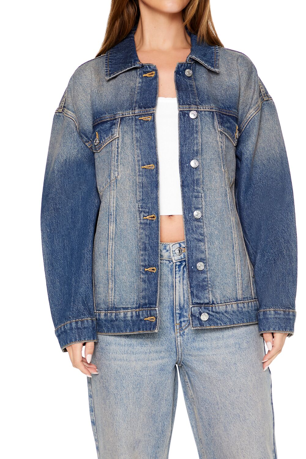 Stone Wash Denim Trucker Jacket-Feelings Star
