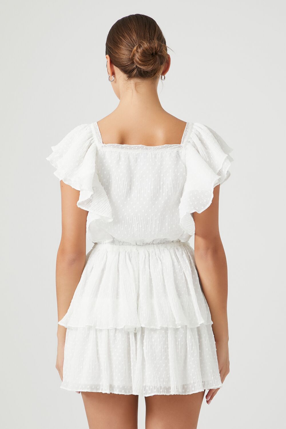 Tiered Clip-Dot Mini Dress-Feelings Star