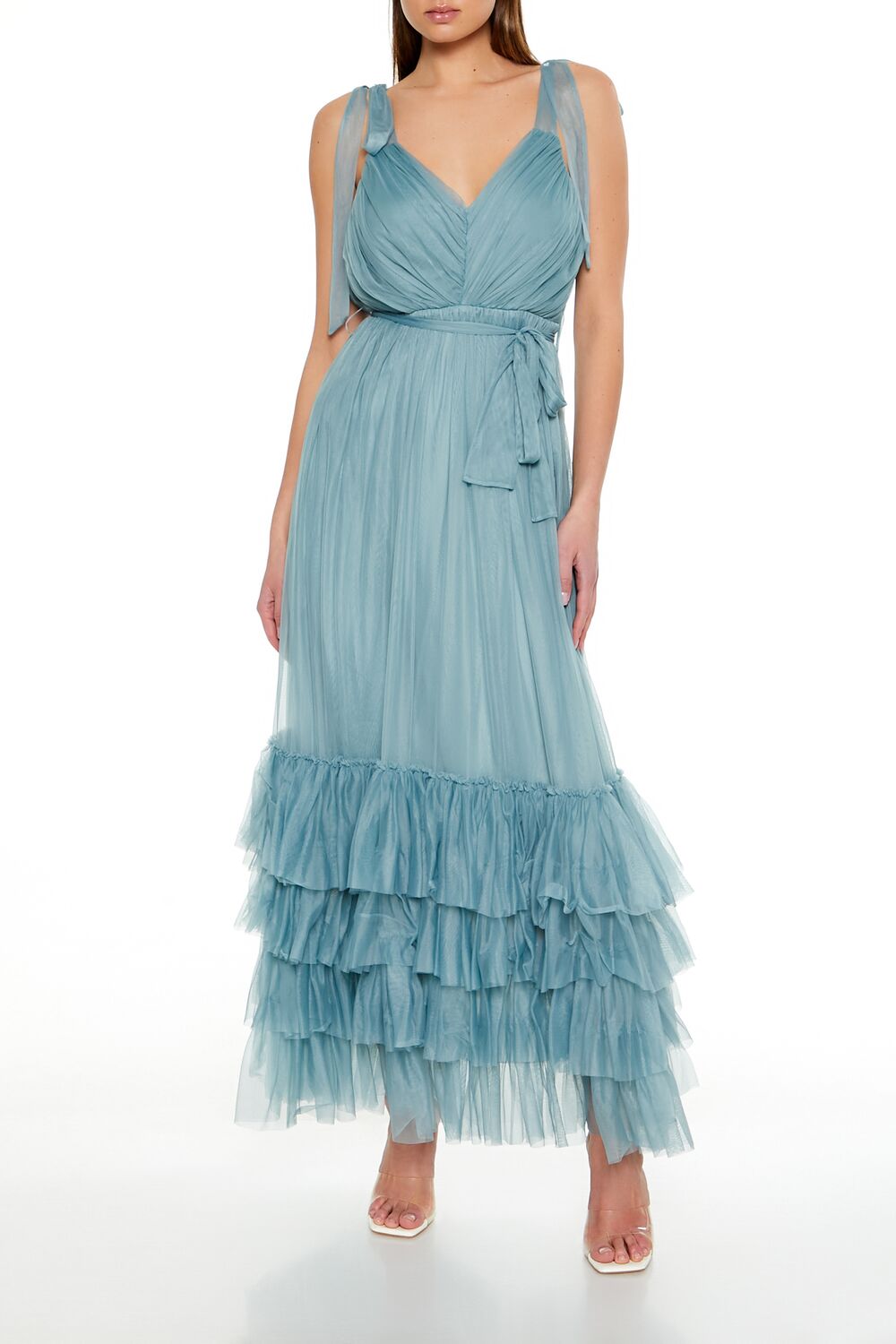 Tiered Ruffle-Trim Maxi Dress-Feelings Star