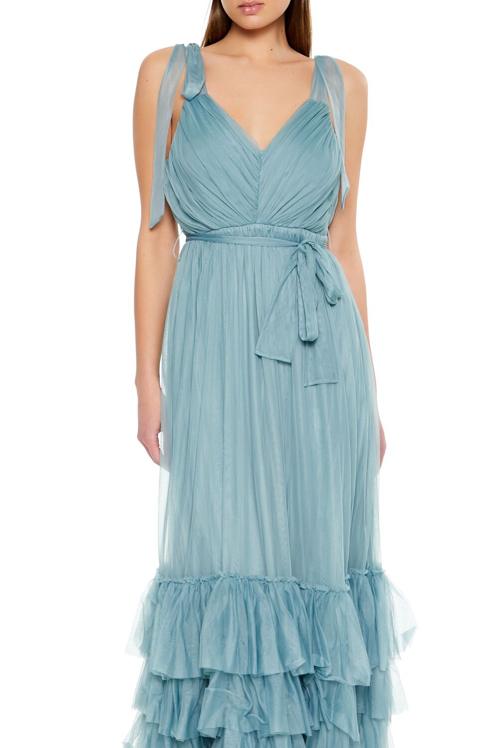 Tiered Ruffle-Trim Maxi Dress-Feelings Star