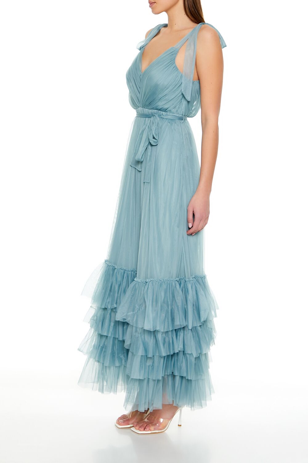 Tiered Ruffle-Trim Maxi Dress-Feelings Star