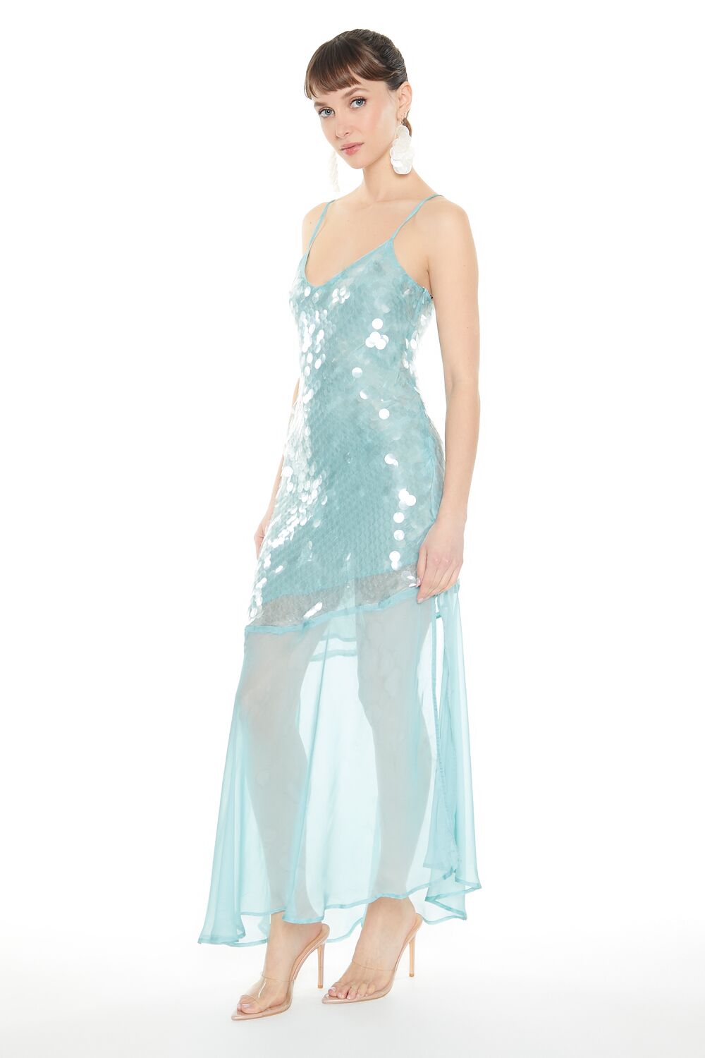 Asymmetrical Sequin Midi Dress-Feelings Star