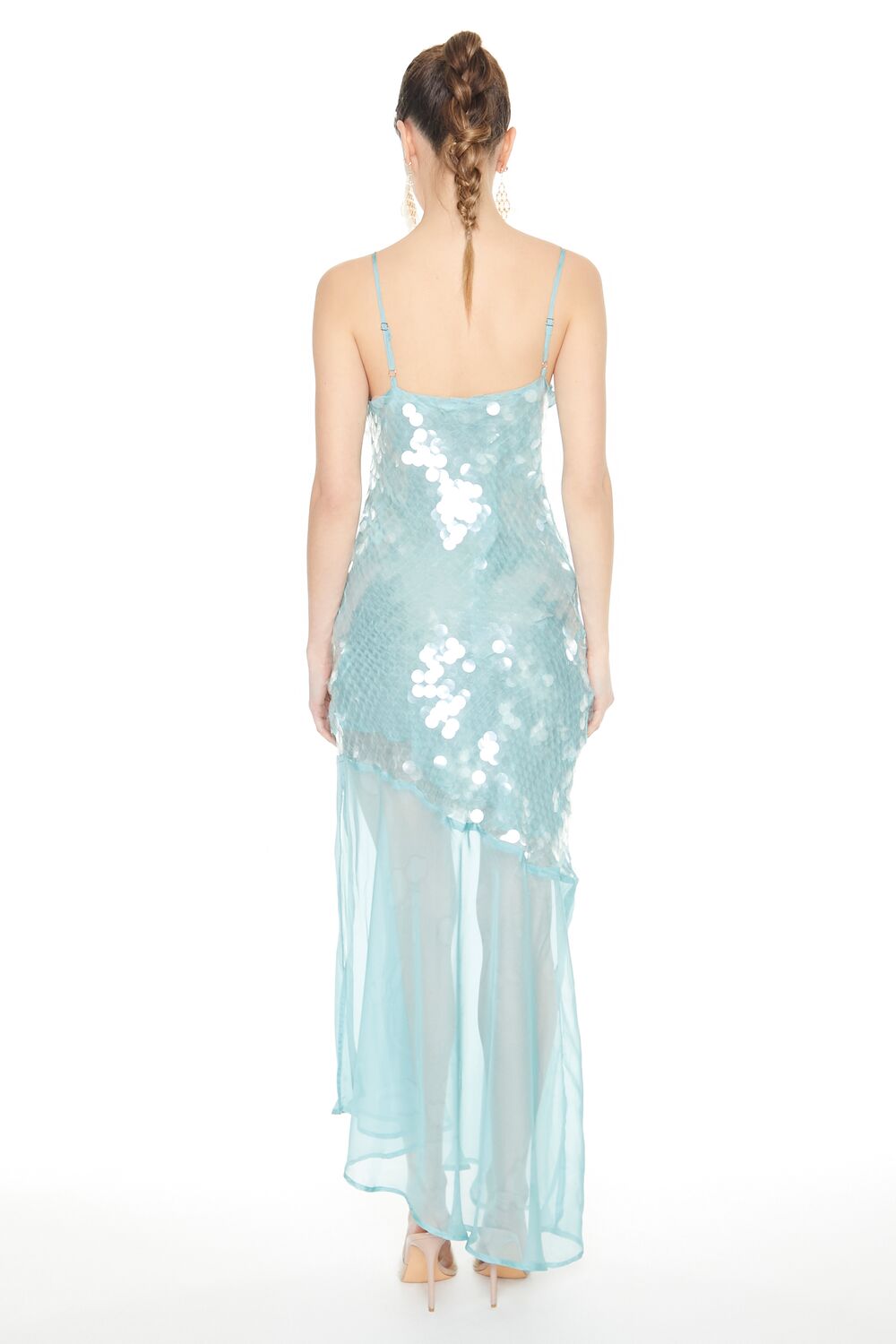 Asymmetrical Sequin Midi Dress-Feelings Star