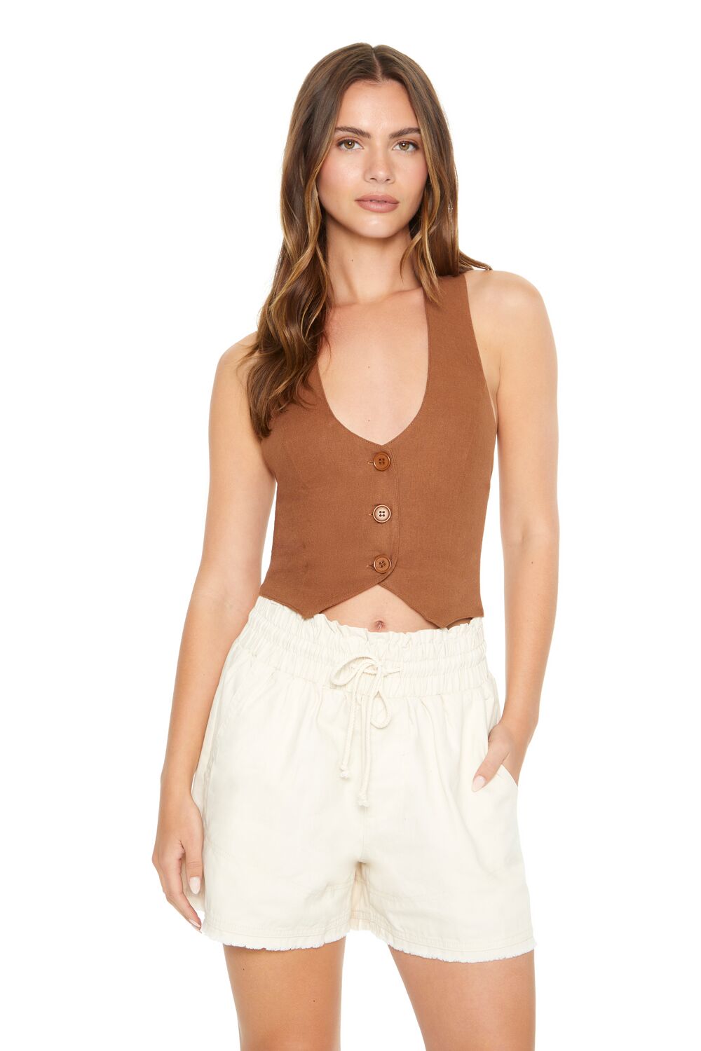 Twill Drawstring Pull-On Shorts-Feelings Star