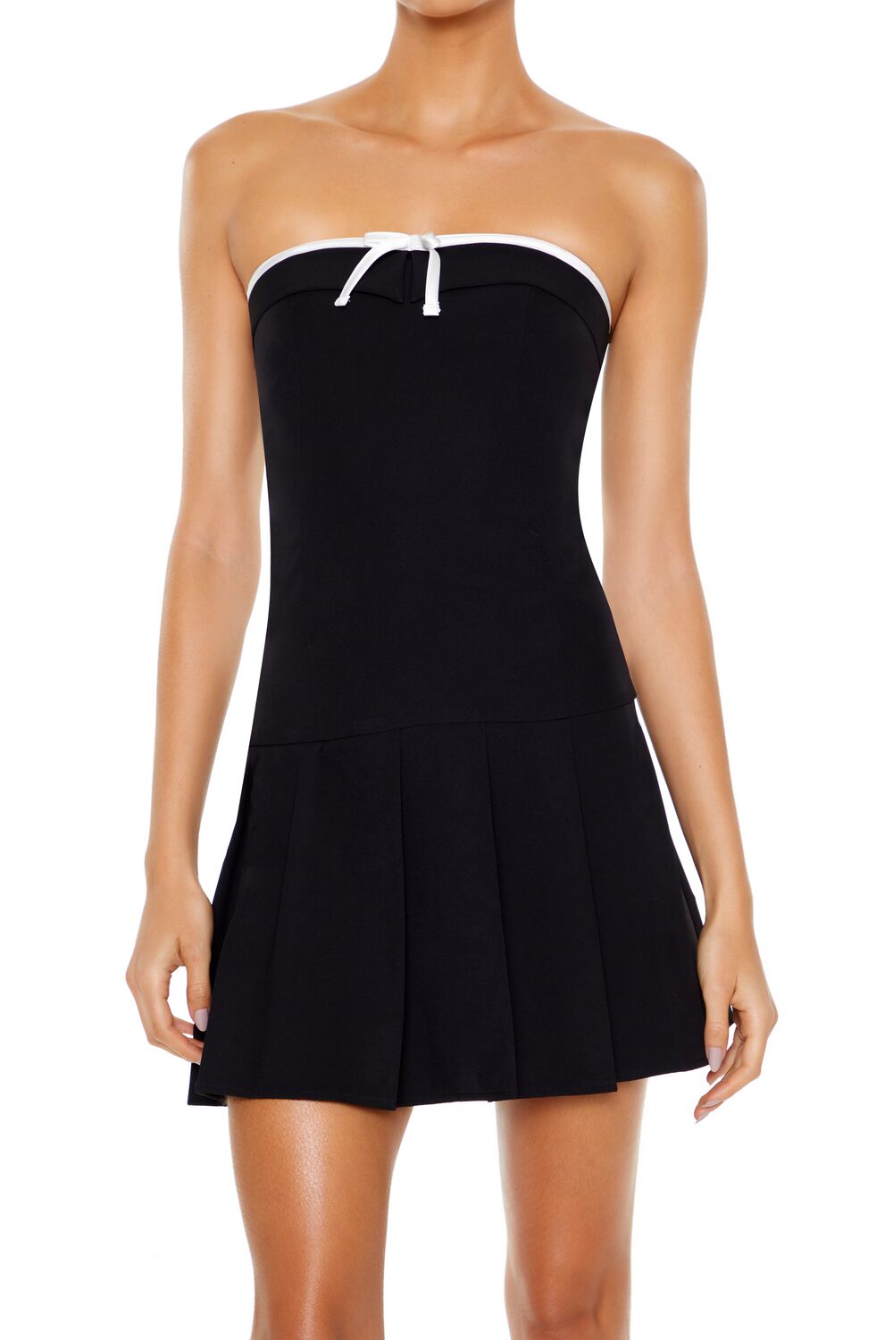 Strapless Bow Mini Dress-Feelings Star