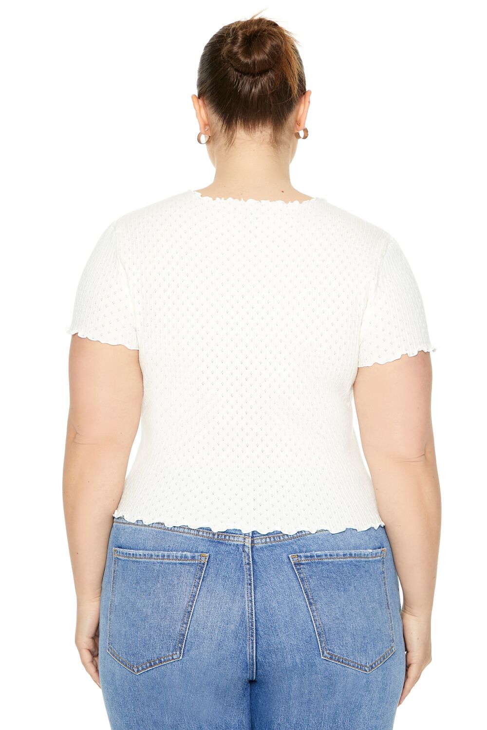 Plus Size Textured Sweater-Knit Tee-Feelings Star