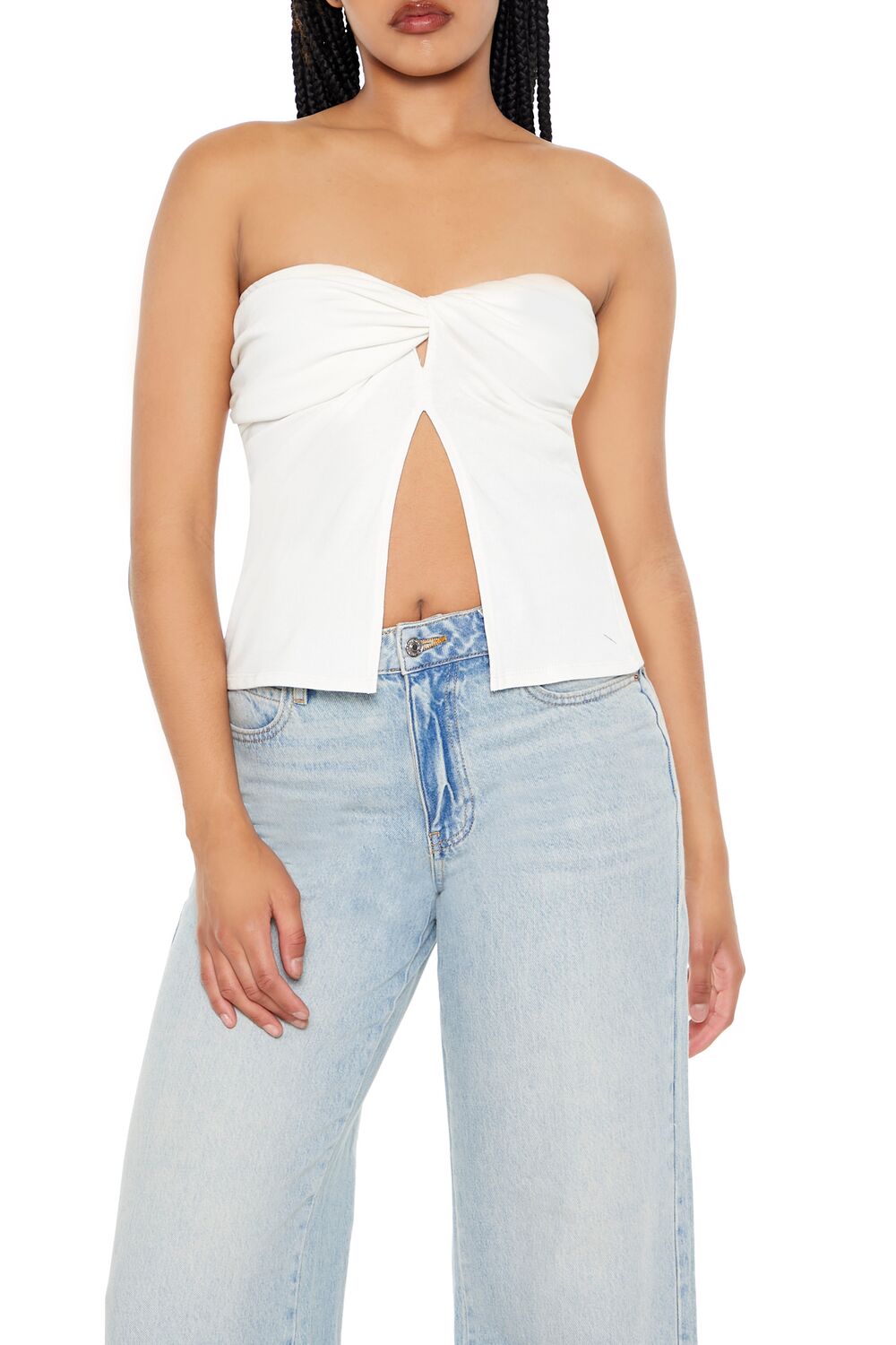 Twisted Split-Hem Tube Top-Feelings Star