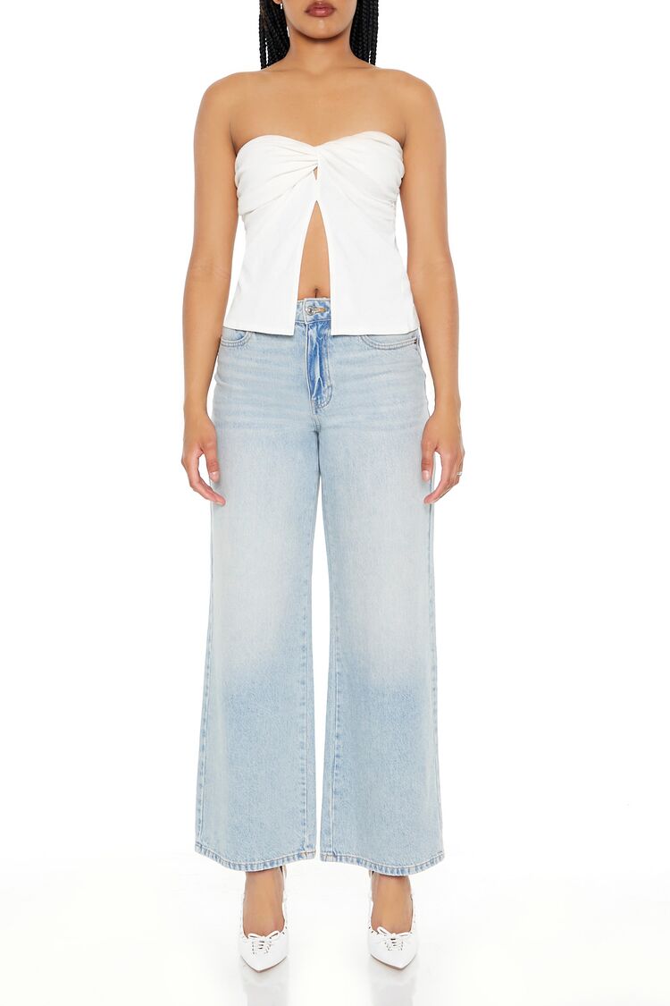 Twisted Split-Hem Tube Top-Feelings Star