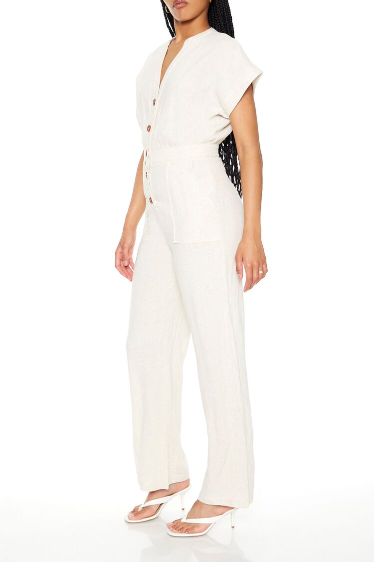 Buttoned Straight-Leg Jumpsuit-Feelings Star
