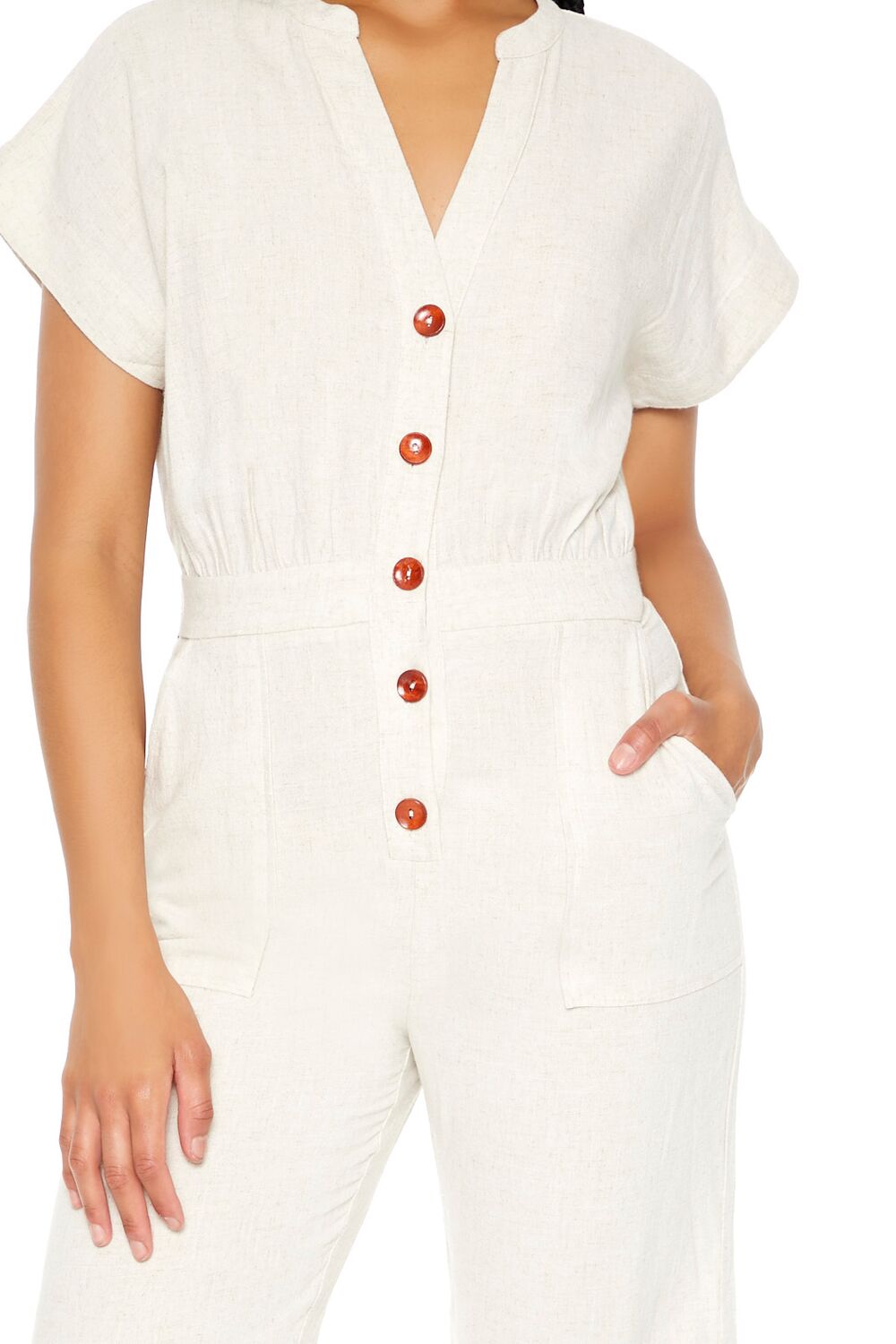 Buttoned Straight-Leg Jumpsuit-Feelings Star