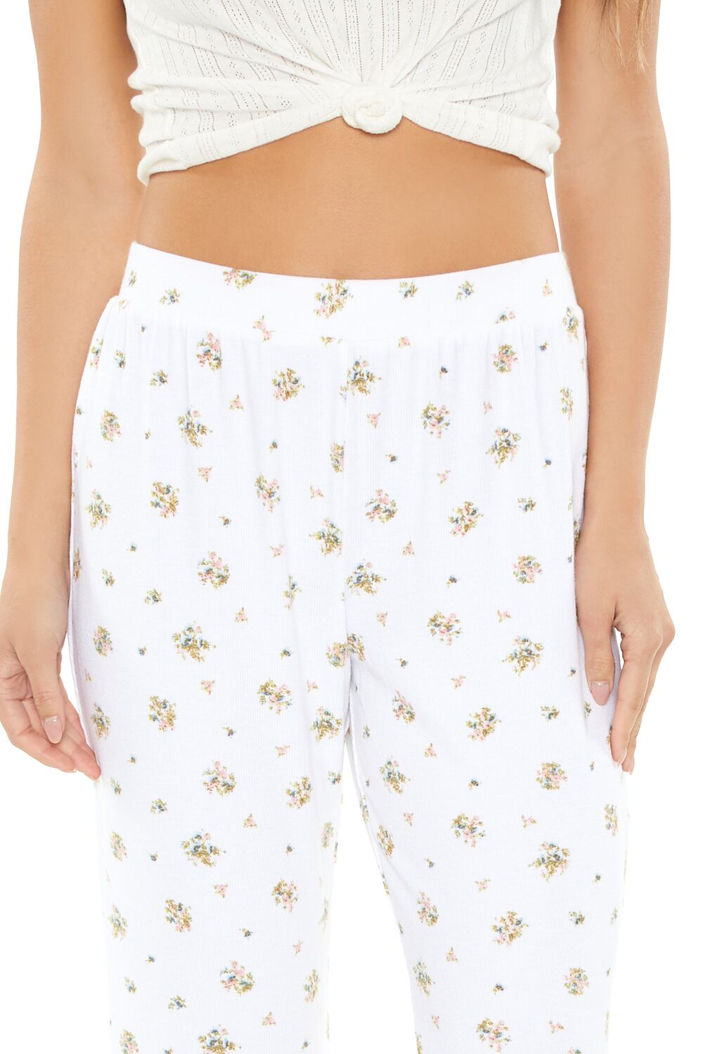 Floral Print Flare Pajama Pants-Feelings Star
