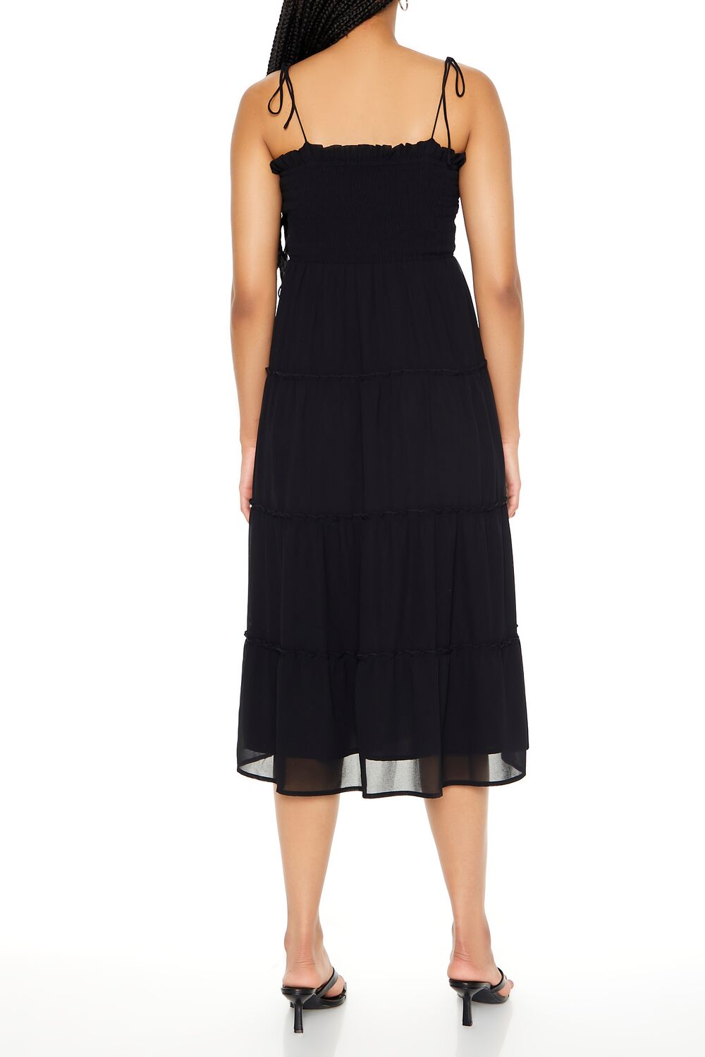 Tiered Self-Tie Cami Midi Dress-Feelings Star