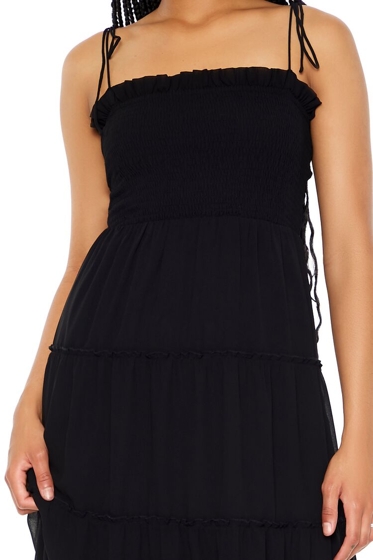 Tiered Self-Tie Cami Midi Dress-Feelings Star