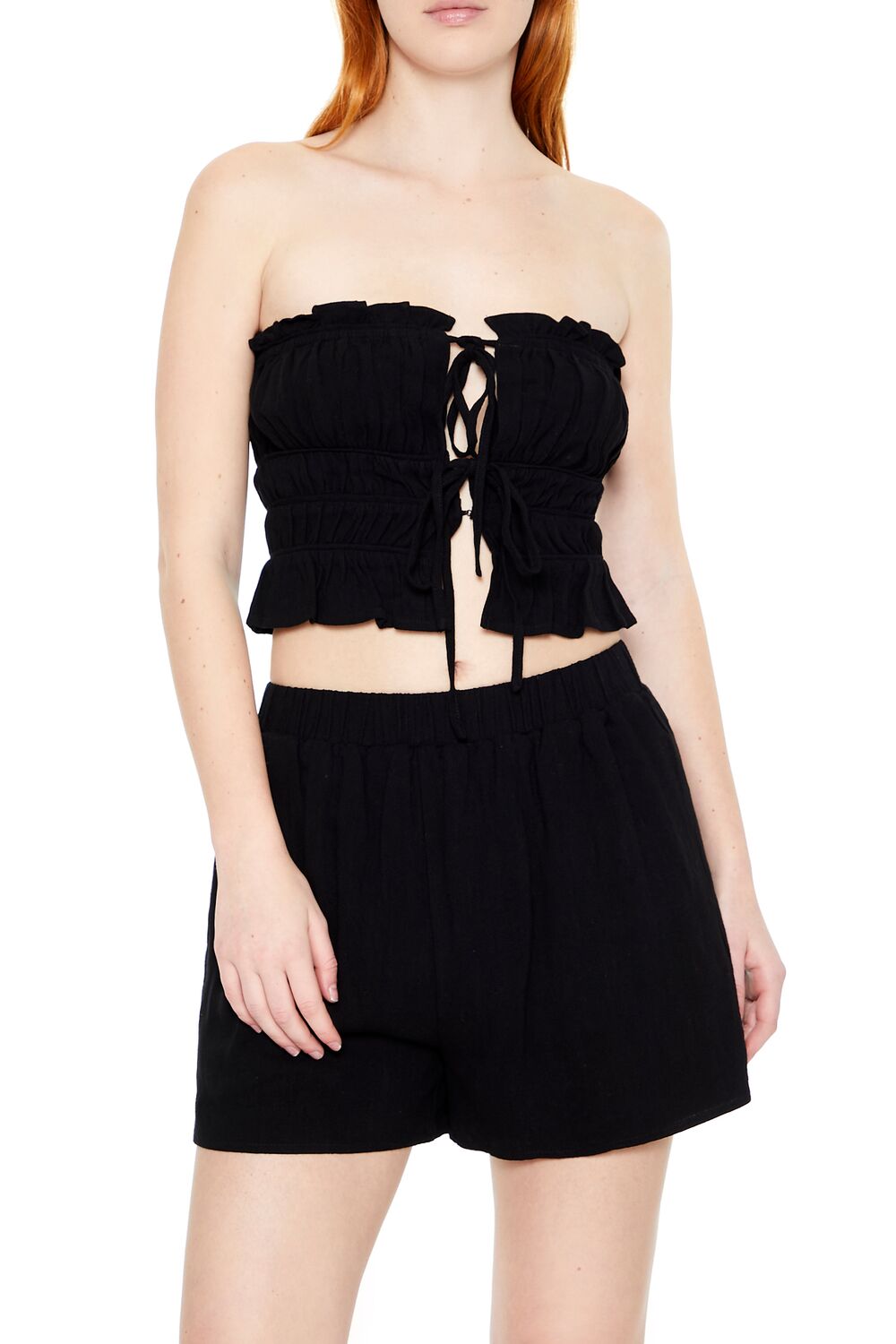 Tiered Ruffle-Trim Tube Top-Feelings Star