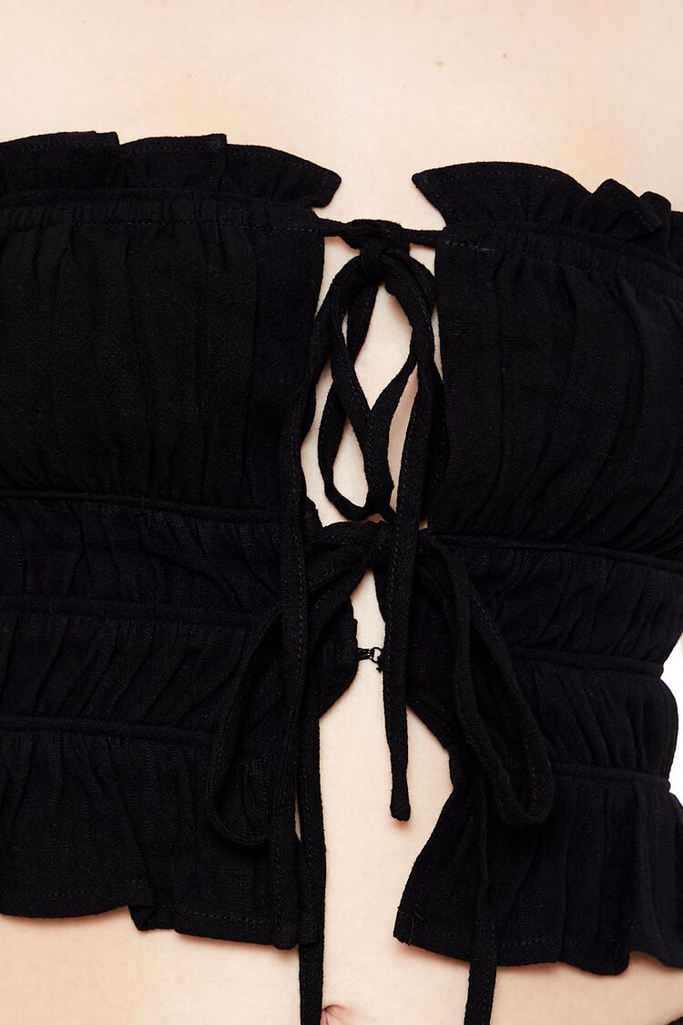 Tiered Ruffle-Trim Tube Top-Feelings Star