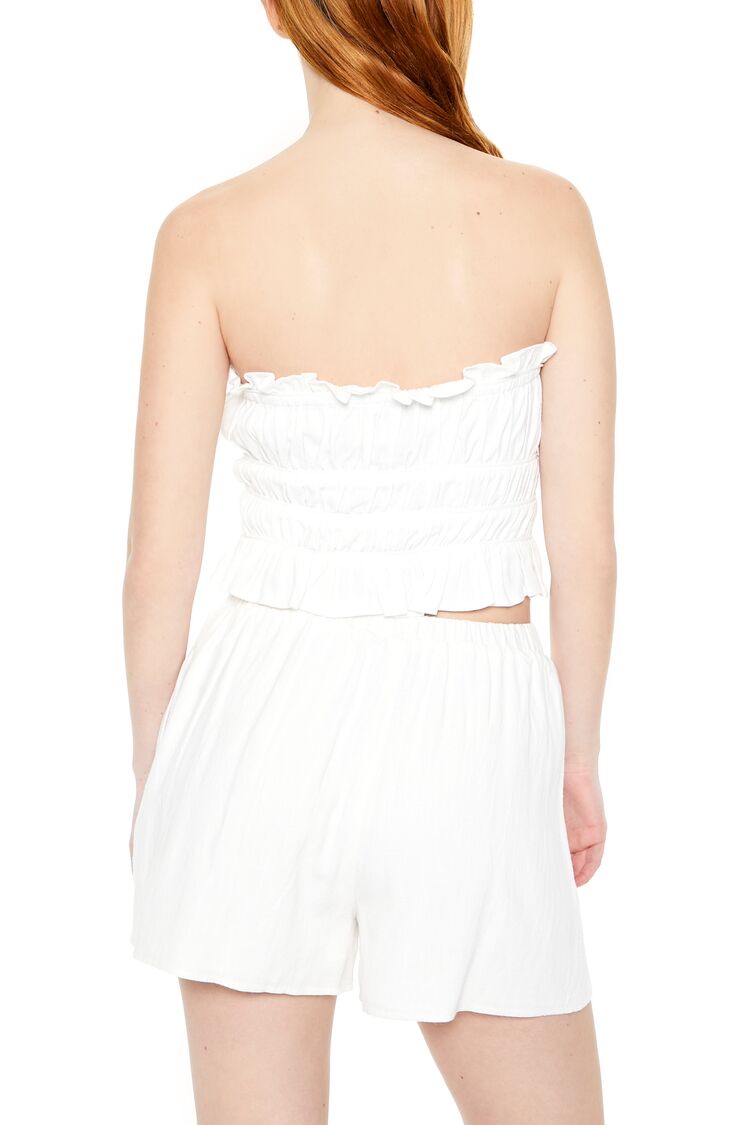 Tiered Ruffle-Trim Tube Top-Feelings Star