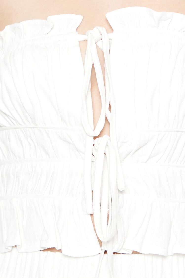 Tiered Ruffle-Trim Tube Top-Feelings Star