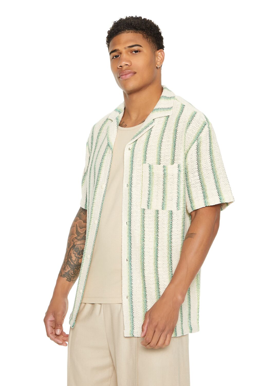 Striped Patch Pocket Shirt-Feelings Star