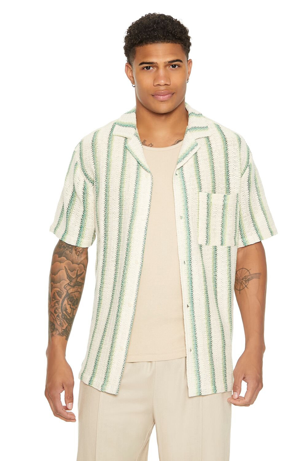 Striped Patch Pocket Shirt-Feelings Star