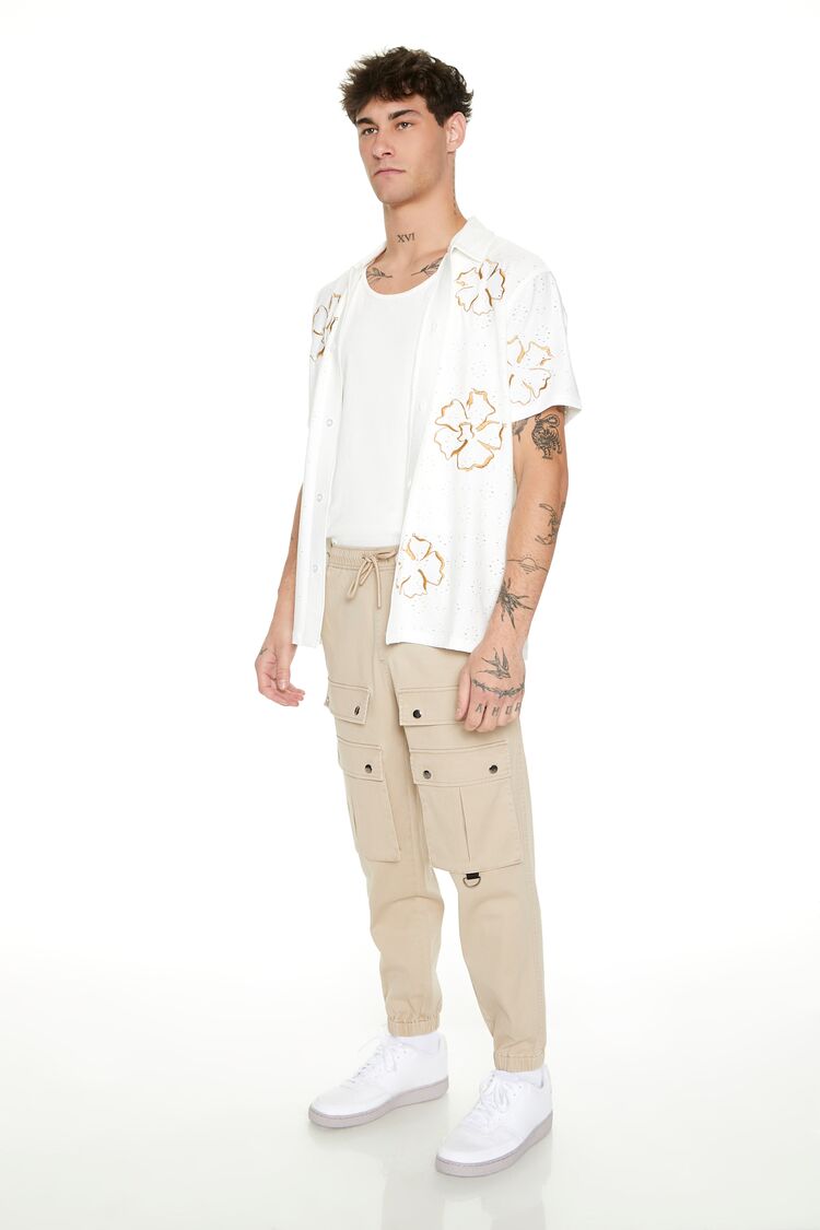 Twill Studded Cargo Joggers-Feelings Star