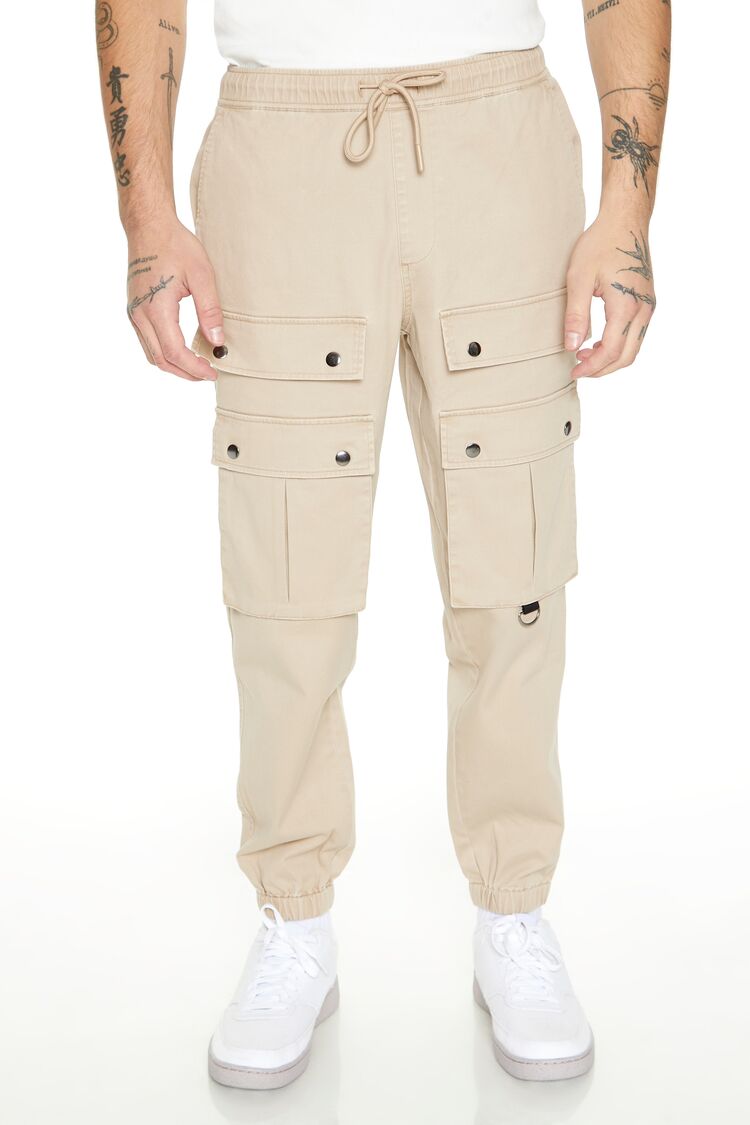 Twill Studded Cargo Joggers-Feelings Star
