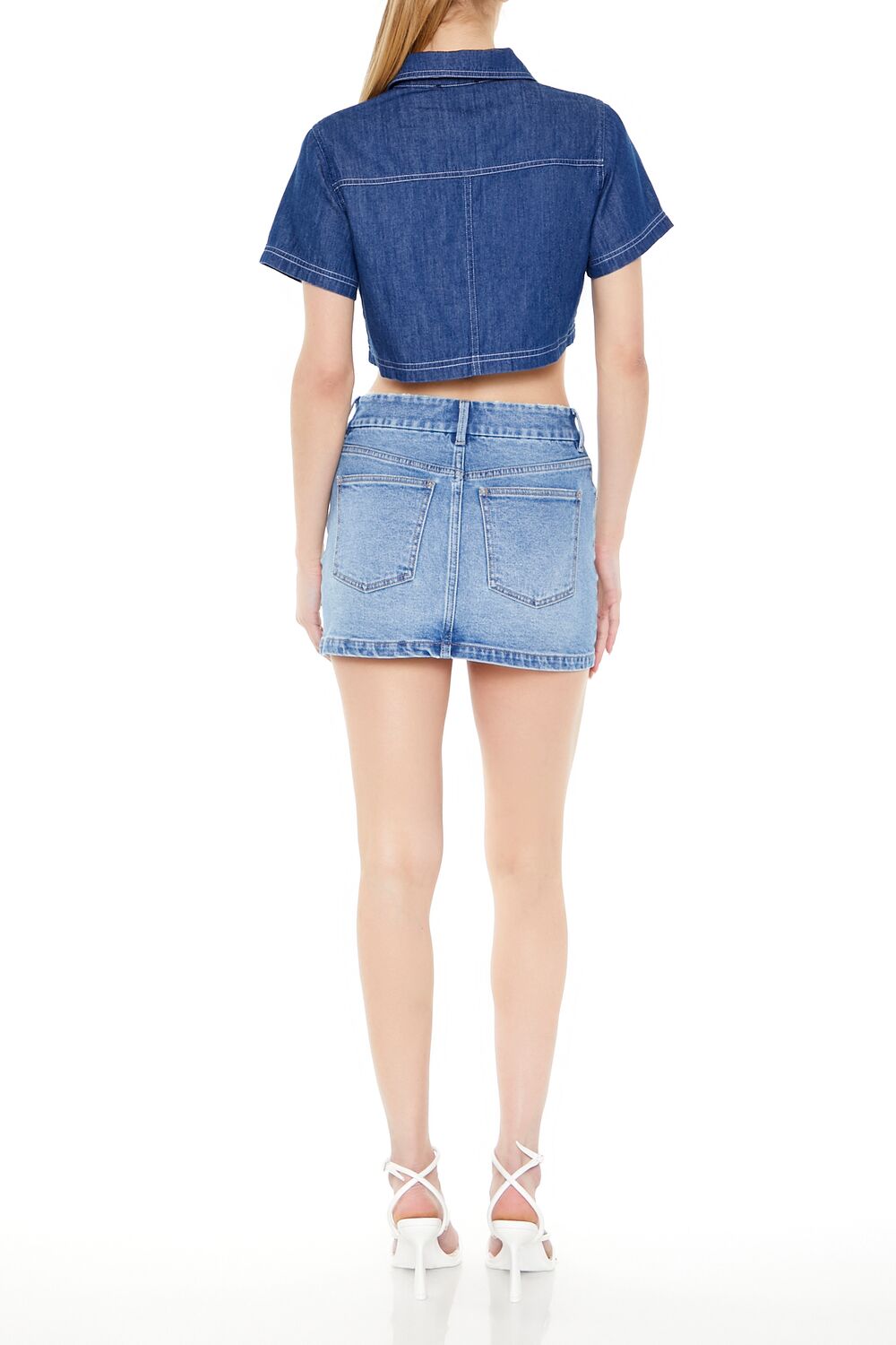 Stretch-Denim Mini Skirt-Feelings Star