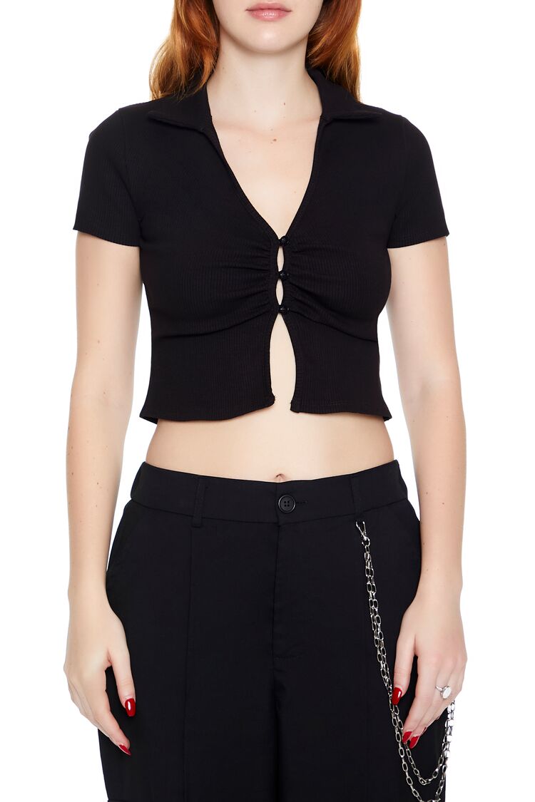 Split-Hem Crop Top-Feelings Star