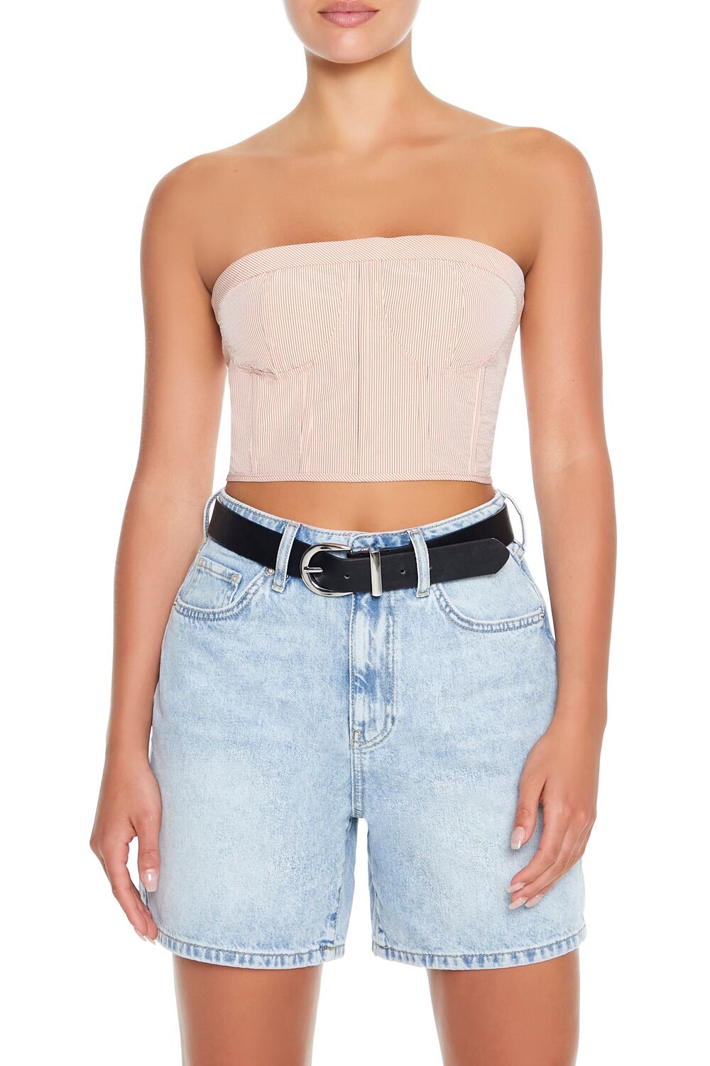 Striped Tube Crop Top-Feelings Star