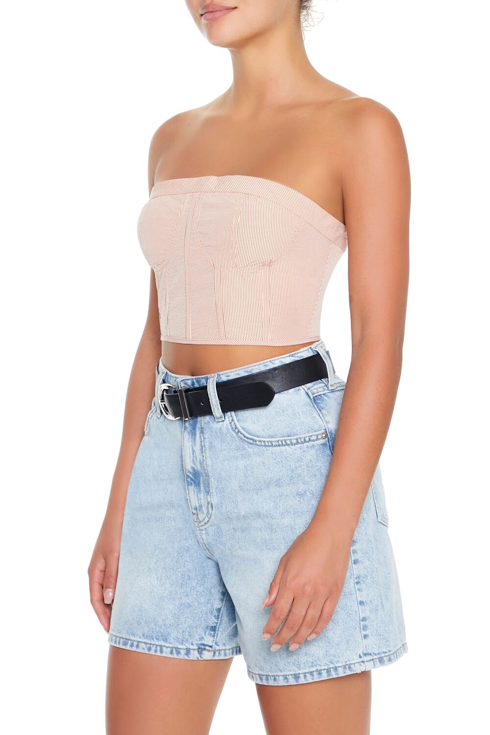 Striped Tube Crop Top-Feelings Star
