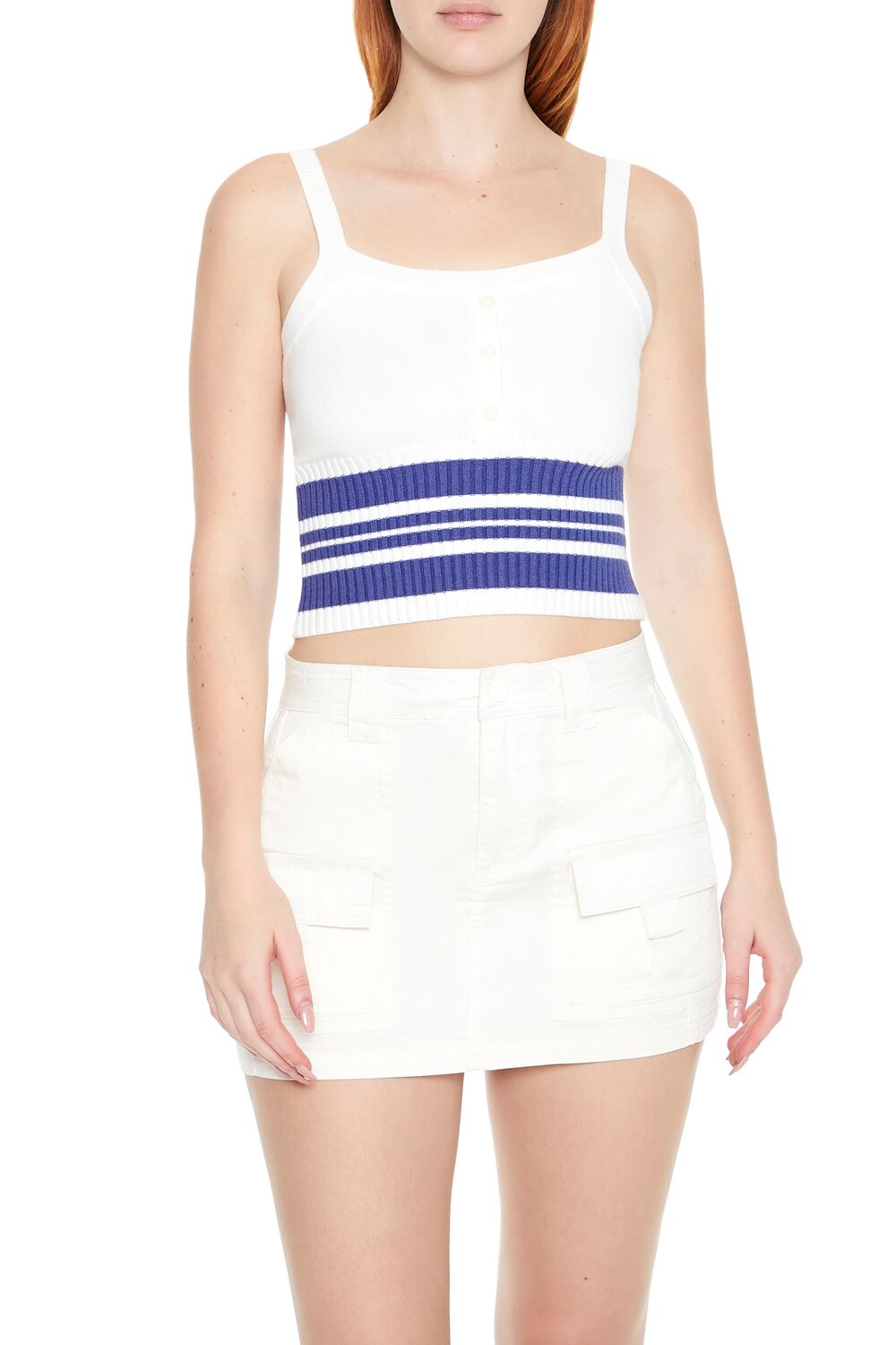 Striped Sweater-Knit Tank Top-Feelings Star