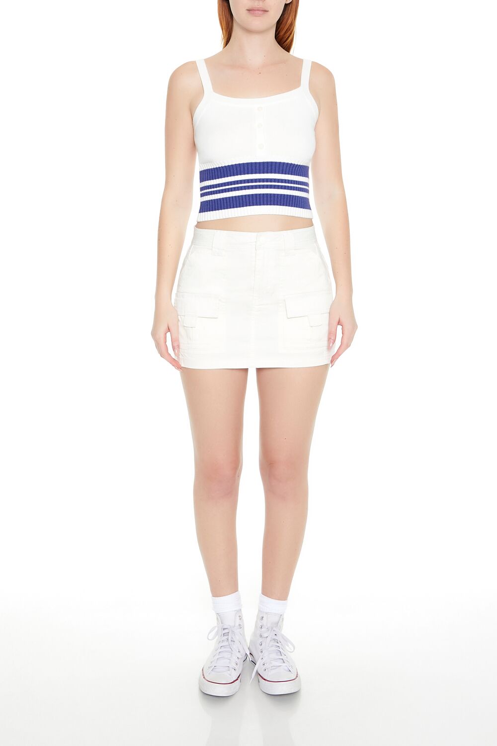 Striped Sweater-Knit Tank Top-Feelings Star